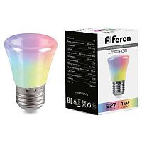 38128 Лампа светодиодная,  (1W) 230V E27 RGB C45, LB-372  матовый быстрая смена цвета