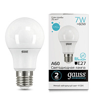 23227A Лампа Gauss Elementary A60 7W 540lm 4100K E27 LED 1/10/100
