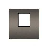 FD04317GR-M Накладка на мультимедийную розетку FEDE, скрытый монтаж, graphite/черный, FD04317GR-M