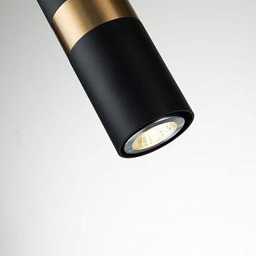 2997-1P Light point подвес D60*H245/1155 1*GU10LED*5W, excluded каркас светильника сочетает два цвета - золотая гальваника и черный, поворотный плафон, лампу GU10 можно менять  - фотография 5
