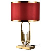 LSP-0617 Randolph Настольные лампы, цвет основания - бронзовый, плафон - ткань (цвет - красный), 1x60W E27, LSP-0617