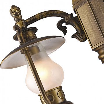 1496-1W Leyro уличный светильник D210*W215*H430, 1*E27*60W, IP44, excluded; металл золотисто-коричневого цвета, стекло белое матовое  - фотография 2