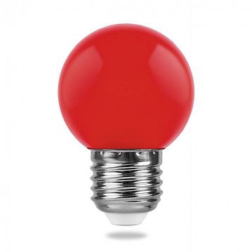 25116 Лампа светодиодная, (1W) 230V E27 красный G45, LB-37  - фотография 2