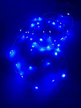 Б0047962 ENIN -5NB ЭРА Гирлянда LED Нить 5 м синий свет, АА (100/2500)  - фотография 7