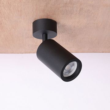 2805-1U Angularis потолочный светильник D60*H175, 1*GU10*35W, excluded; накладной светильник, поворотный плафон, черный цвет каркаса  - фотография 3