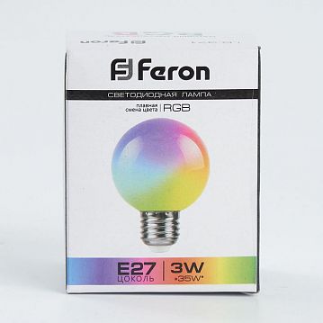 38115 Лампа светодиодная,  (3W) 230V E27 RGB G60, LB-371 матовый плавная сменая цвета  - фотография 4