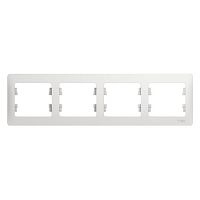 GSL000104 Рамка 4 поста Systeme Electric GLOSSA, горизонтальная, белый, GSL000104