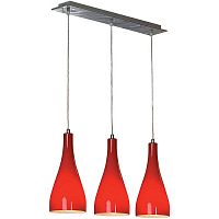 RIMINI Подвесной светильник, цвет основания - хром, плафон - стекло (цвет - красный), 3x60W E27, LSF-1156-03