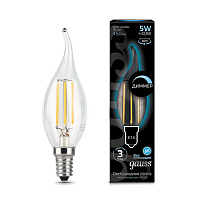 104801205-D Лампа Gauss Filament Свеча на ветру 5W 450lm 4100К Е14 диммируемая LED 1/10/50