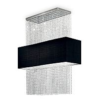 101163 PHOENIX SP5, подвесной светильник, цвет абажура - черный, декор - хрустальные цепи, 5x60w E27