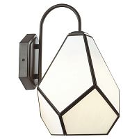 Eislager настенный светильник D255*W220*H340, 1*E14*40W, excluded; черный металл, стекло белое тиффани, 1916-1W