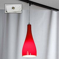 LSF-1156-01-TAW RIMINI Подвесной светильник, цвет основания - хром, плафон - стекло (цвет - красный), 1x60W E27