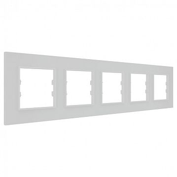 ITR705-0302 5 Gang - White Plexiglass Frame - White Plastic Interior Part  - фотография 3
