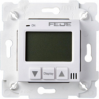 FD18001 Термостат комнатный FEDE FEDE МЕХАНИЗМЫ И НАКЛАДКИ, с дисплеем, скрытый монтаж, белый, FD18001