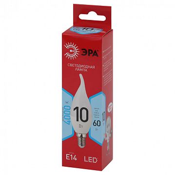Б0051849 Лампочка светодиодная ЭРА RED LINE LED BXS-10W-840-E14 R E14 / E14 10 Вт свеча на ветру нейтральный белый свет  - фотография 2