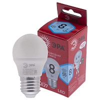 Б0049645 Лампочка светодиодная ЭРА RED LINE LED P45-8W-840-E27 R E27 / Е27 8Вт шар нейтральный белый свет