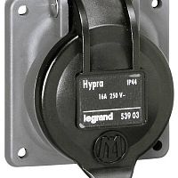053903 Встраиваемая розетка Hypra - IP 44 - 2К+З - бытовая - 250 В - 16 А - пластик