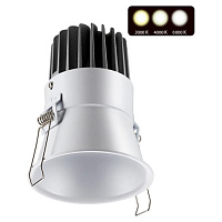 358910 358910 SPOT NT22 белый Встраиваемый светодиодный светильник с переключателем цветовой температуры IP20 LED 3000К|4000К|6000К 18W 220V LANG