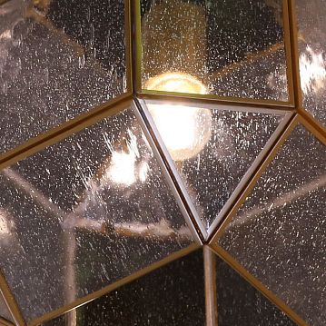 1948-1P Quadratum подвесная люстра L275*W275*H400/1190, 1*E27*60W, excluded; металл цвета окрашенное золото, пузырьковое стекло, 1948-1P  - фотография 4