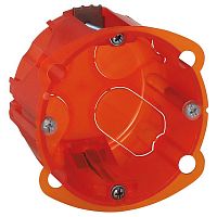 080121 Batibox Коробка монтажная повышенной прочности 1-ная, диаметр 67 мм,  глубина 50 мм, оранжевая