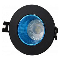 DK3061-BK+СY DK3061-BK+СY Встраиваемый светильник, IP 20, 10 Вт, GU5.3, LED, черный/голубой, пластик