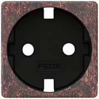 FD04335RU-M Накладка на розетку FEDE коллекции FEDE, скрытый монтаж, с заземлением, rustic cooper/черный, FD04335RU-M