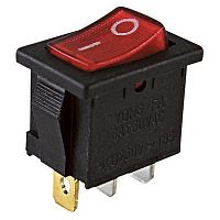 SQ0703-0020 Клавишный переключатель YL-211-02 черный корпус красная клавиша 2 положения 1з TDM