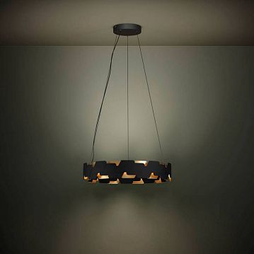 390031 390031 Подвесной потолочный светильник (люстра) ALTAGRACIA, LED 2x35W, 8400lm, H1500, Ø615, сталь, черный, золотой  - фотография 2