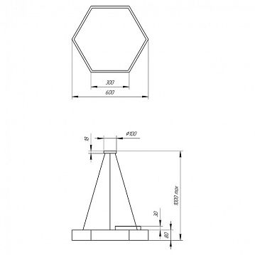 Б0050551 Светильник светодиодный Geometria ЭРА Hexagon SPO-121-B-40K-038 38Вт 4000К 4000Лм IP40 600*600*80 черный подвесной  - фотография 8