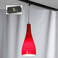 LSF-1156-01-TAB RIMINI Подвесной светильник, цвет основания - хром, плафон - стекло (цвет - красный), 1x60W E27