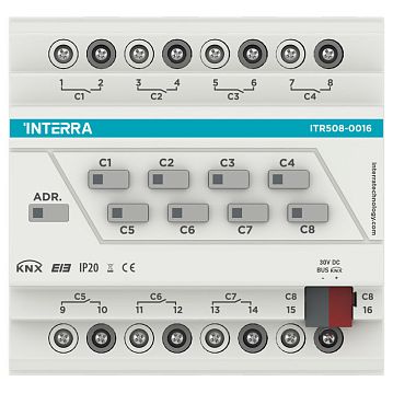 ITR508-0016 Interra Combo KNX Actuator - 8 Channel 16A (Lighting, Shutter, Blind, Fan Coil)