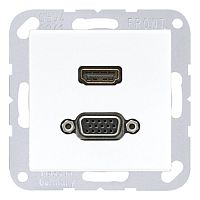 MAA1173WW Розетка HDMI+VGA Jung А-СЕРИЯ, скрытый монтаж, белый, MAA1173WW