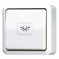 631AWW Выключатель 1-клавишный кнопочный Jung AP600, открытый монтаж, белый, 631AWW